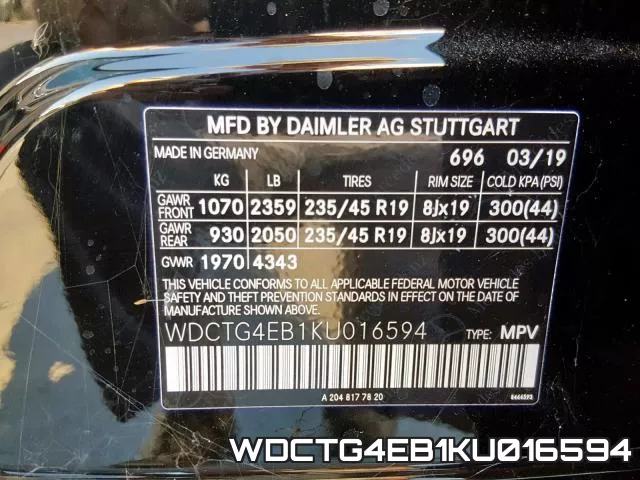 WDCTG4EB1KU016594 фото 2