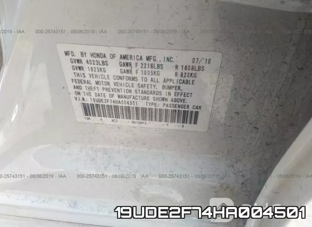 19UDE2F74HA004501 фото 10