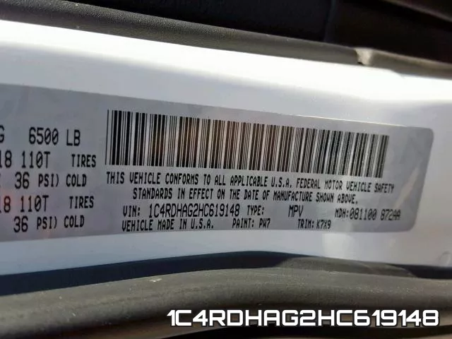 1C4RDHAG2HC619148 фото 2