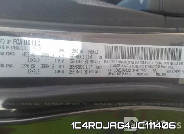 1C4RDJAG4JC111406 фото 10