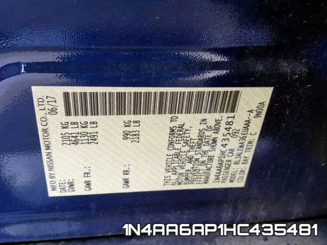 1N4AA6AP1HC435481 фото 2