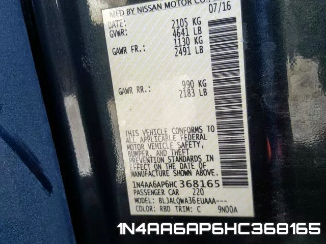 1N4AA6AP6HC368165 фото 2