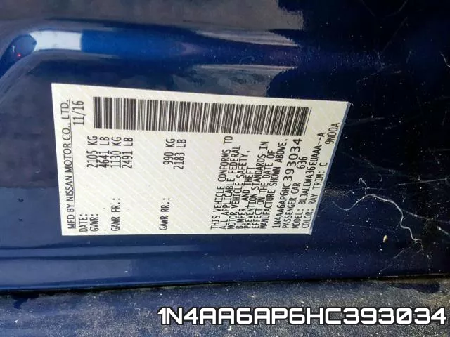 1N4AA6AP6HC393034 фото 2