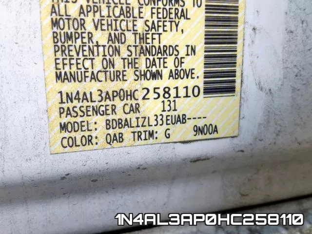 1N4AL3AP0HC258110 фото 2