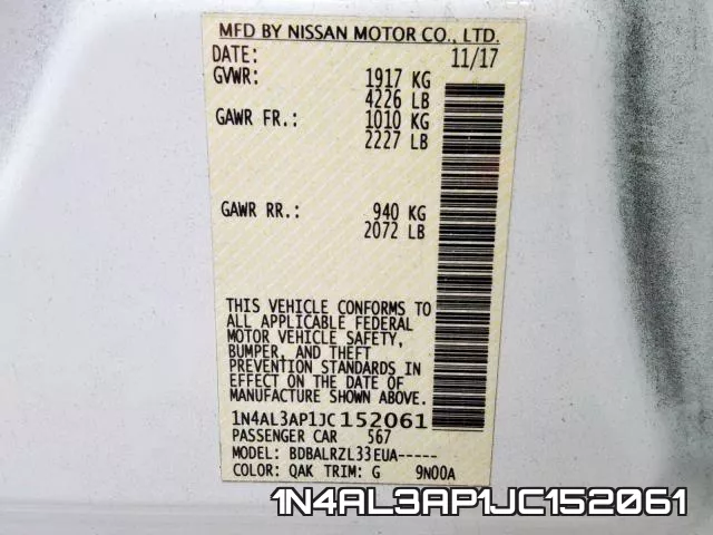1N4AL3AP1JC152061 фото 2