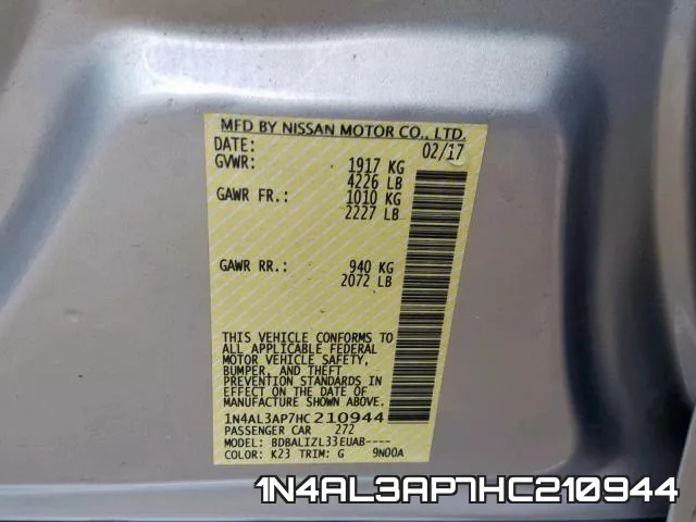 1N4AL3AP7HC210944 фото 2