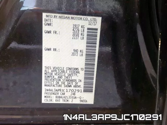 1N4AL3AP9JC170291 фото 2