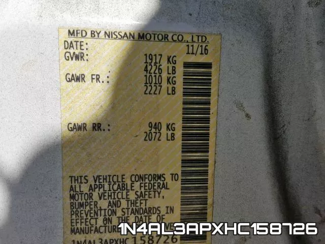 1N4AL3APXHC158726 фото 2