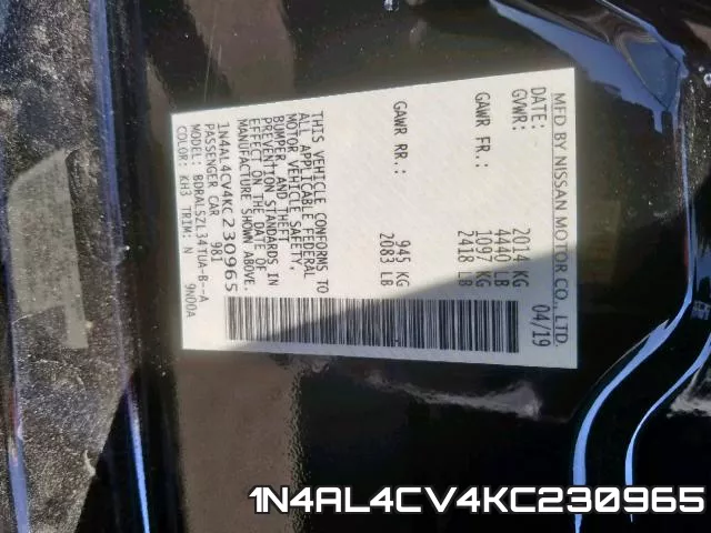 1N4AL4CV4KC230965 фото 2