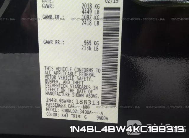 1N4BL4BW4KC188313 фото 10