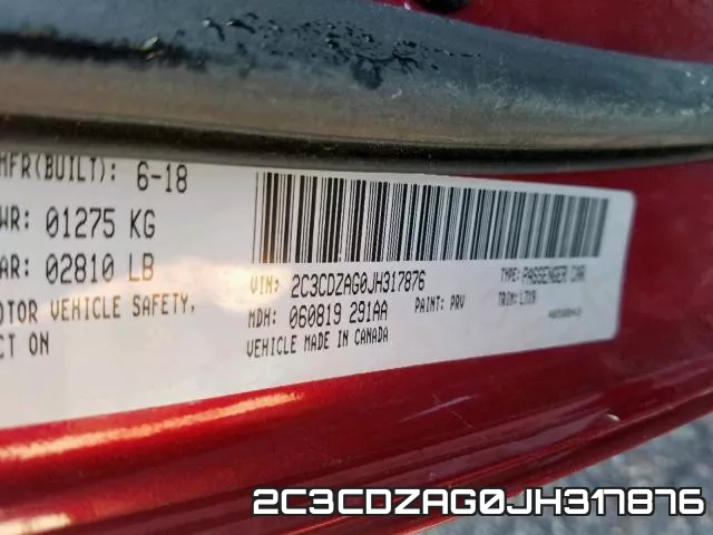 2C3CDZAG0JH317876 фото 2
