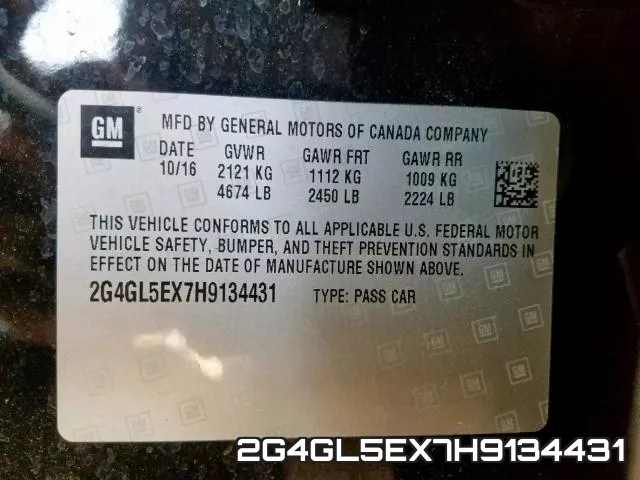 2G4GL5EX7H9134431 фото 2