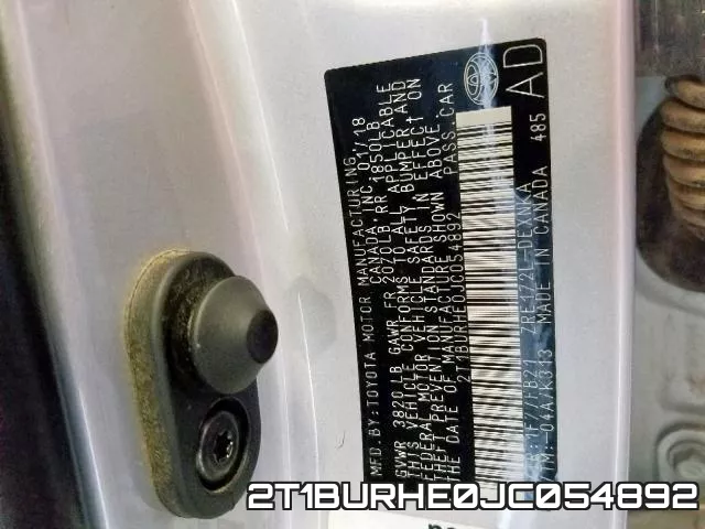 2T1BURHE0JC054892 фото 2