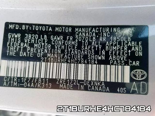 2T1BURHE4HC784184 фото 2