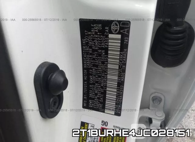 2T1BURHE4JC028151 фото 10