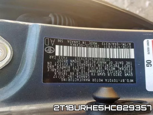 2T1BURHE5HC829357 фото 2