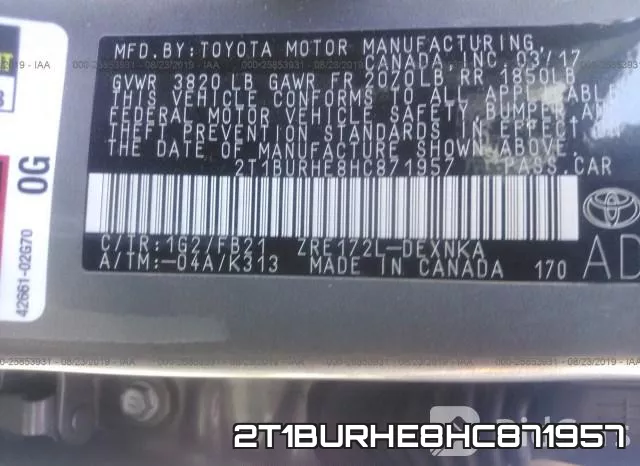 2T1BURHE8HC871957 фото 10