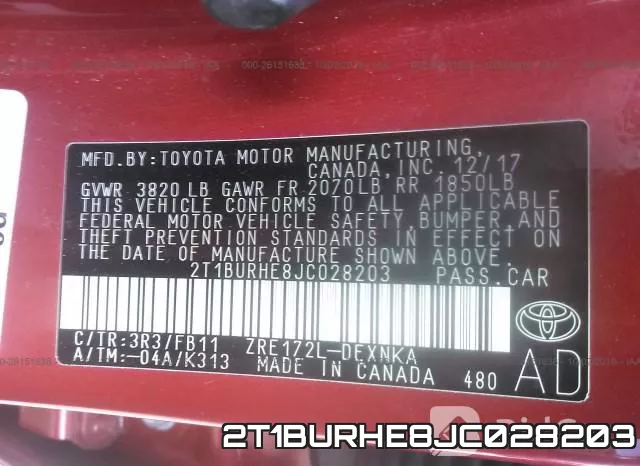 2T1BURHE8JC028203 фото 10