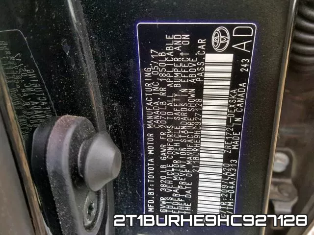 2T1BURHE9HC927128 фото 2
