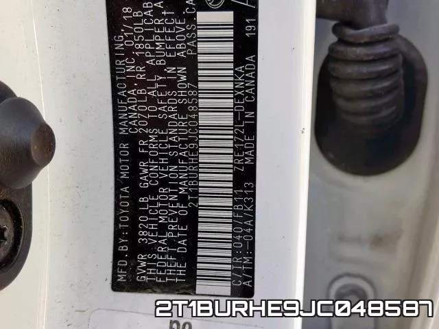 2T1BURHE9JC048587 фото 2
