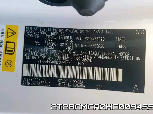 2T2BGMCA0HC009455 фото 2