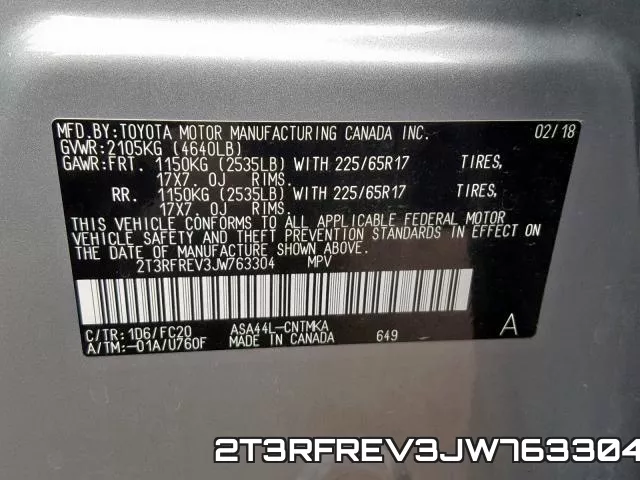 2T3RFREV3JW763304 фото 2