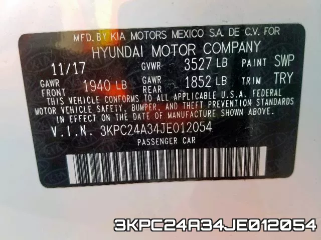 3KPC24A34JE012054 фото 2