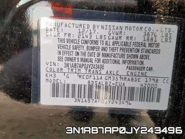 3N1AB7AP0JY243496 фото 2