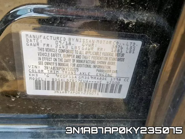 3N1AB7AP0KY235075 фото 2