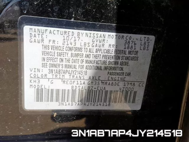 3N1AB7AP4JY214518 фото 2