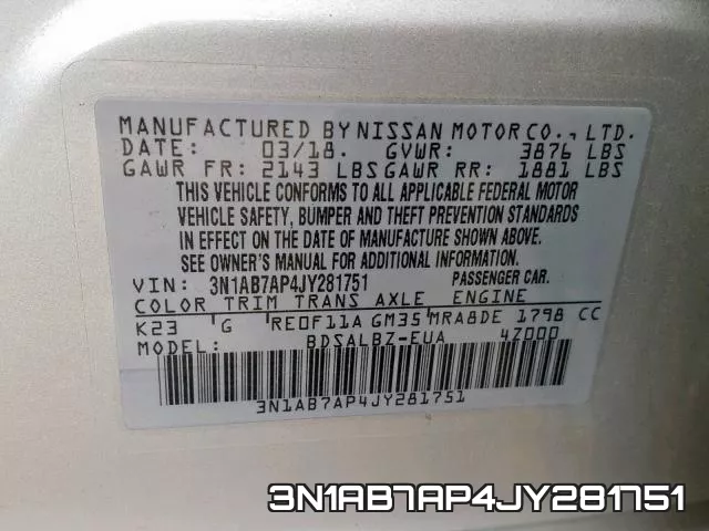3N1AB7AP4JY281751 фото 2