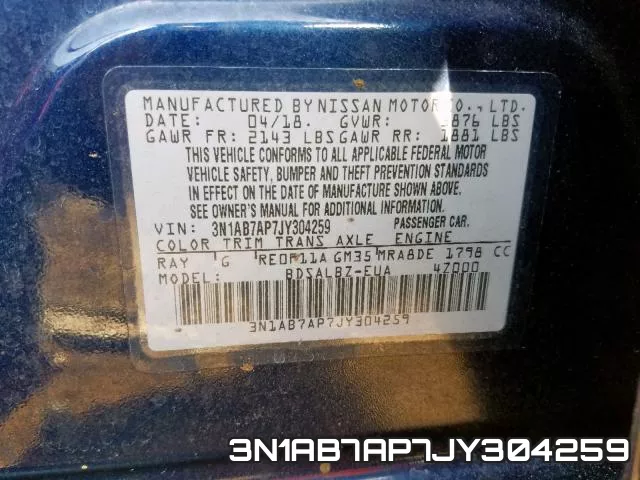 3N1AB7AP7JY304259 фото 2