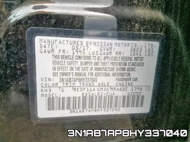 3N1AB7AP8HY337040 фото 2