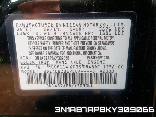 3N1AB7AP8KY309066 фото 2