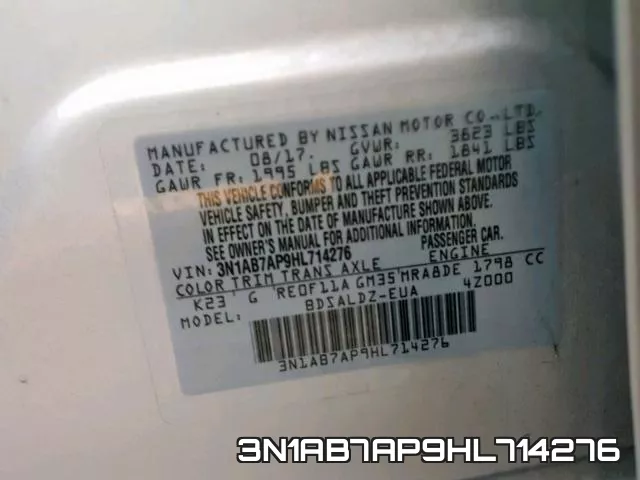 3N1AB7AP9HL714276 фото 2