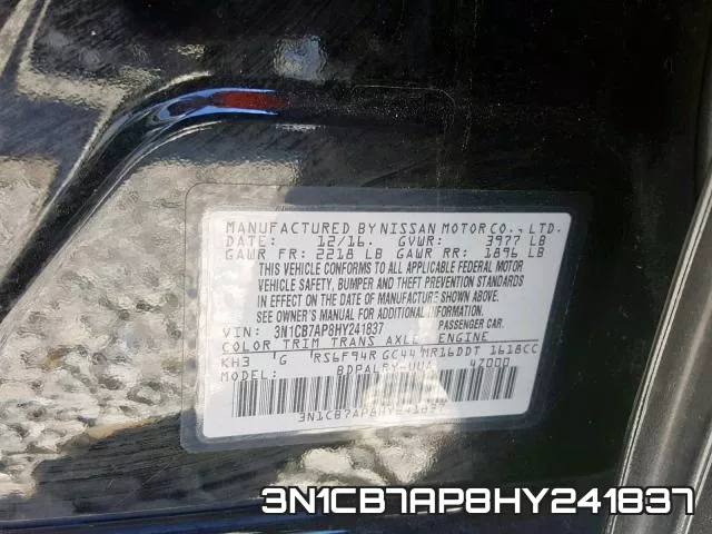 3N1CB7AP8HY241837 фото 2