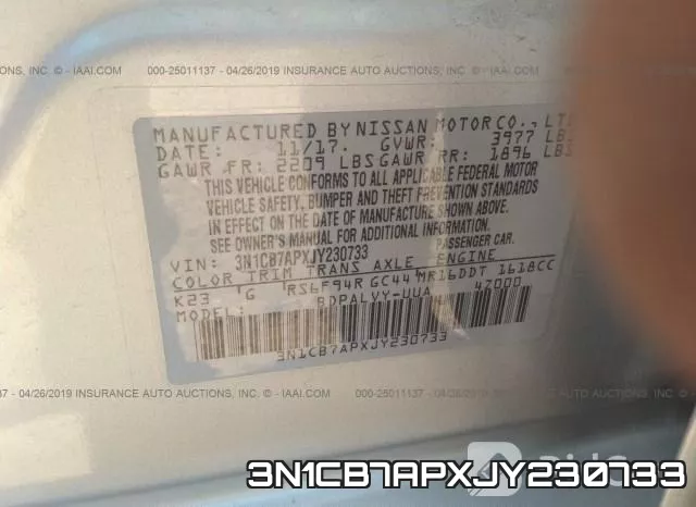 3N1CB7APXJY230733 фото 10