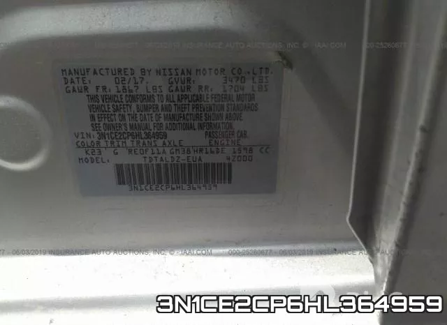 3N1CE2CP6HL364959 фото 10