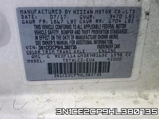 3N1CE2CP9HL380735 фото 2