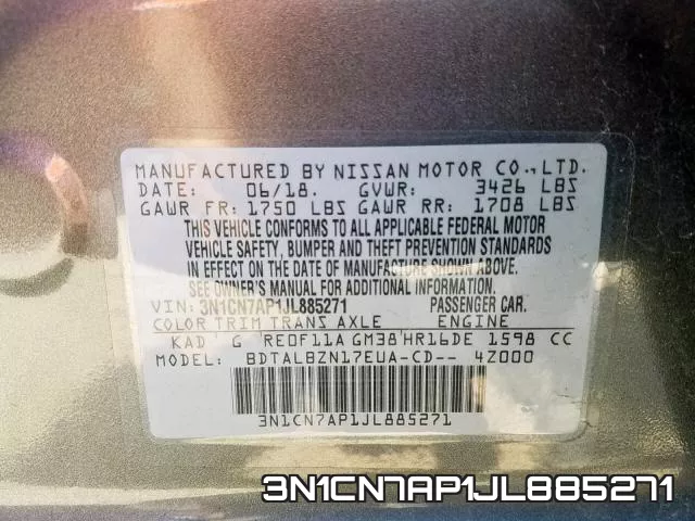 3N1CN7AP1JL885271 фото 2
