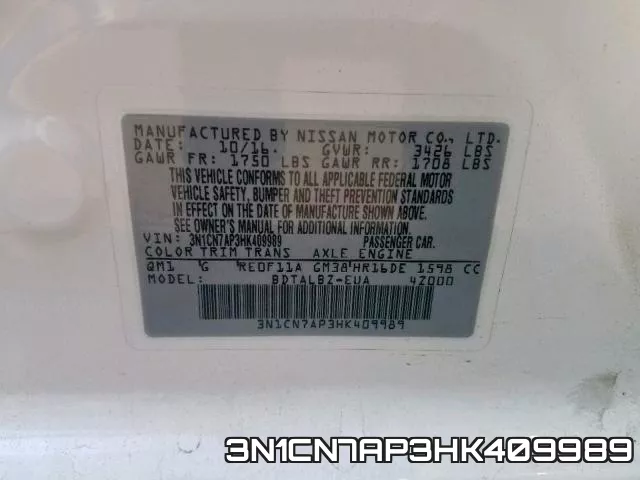 3N1CN7AP3HK409989 фото 2