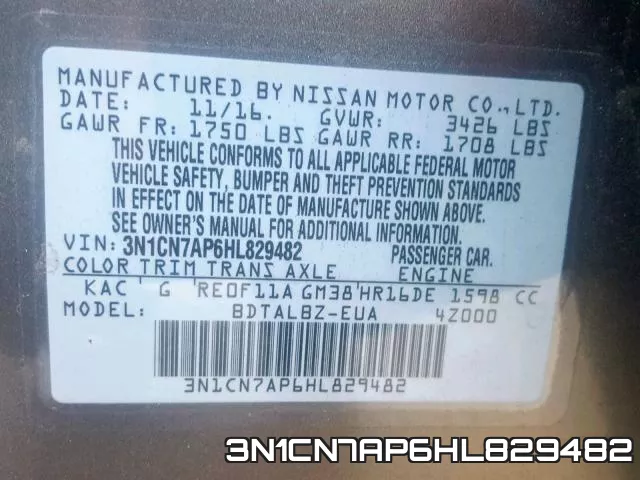 3N1CN7AP6HL829482 фото 2