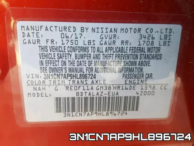 3N1CN7AP9HL896724 фото 2