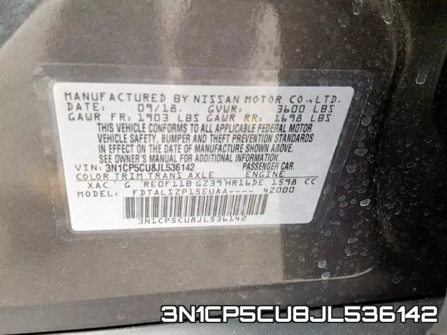 3N1CP5CU8JL536142 фото 2