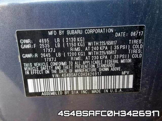 4S4BSAFC0H3426917 фото 2