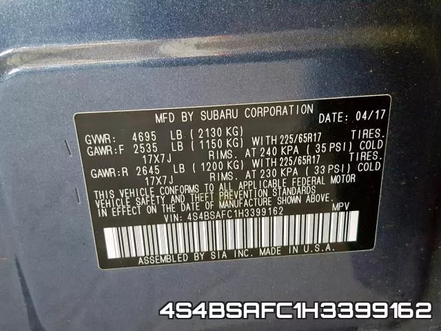 4S4BSAFC1H3399162 фото 2