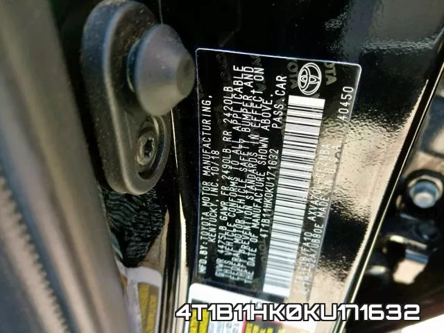 4T1B11HK0KU171632 фото 2