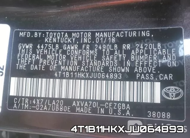 4T1B11HKXJU064893 фото 10