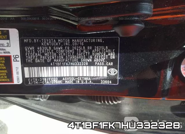 4T1BF1FK7HU332328 фото 10