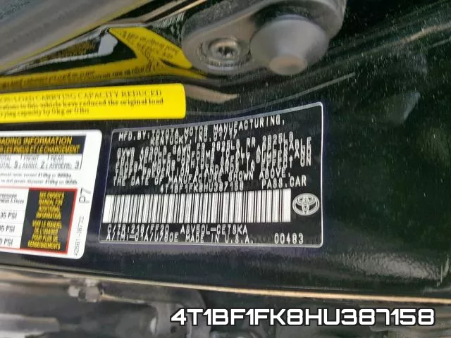 4T1BF1FK8HU387158 фото 2